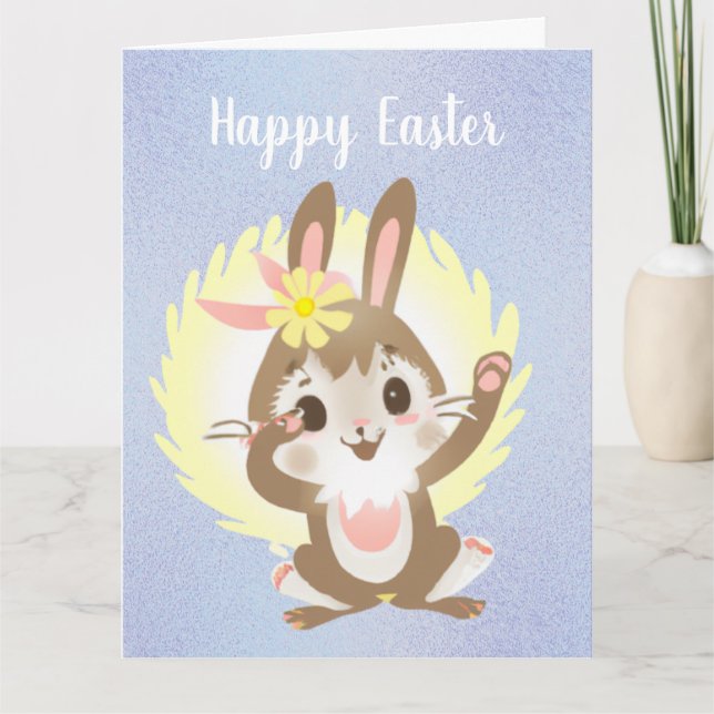 Cute Funny Easter Bunny  Card (Front)