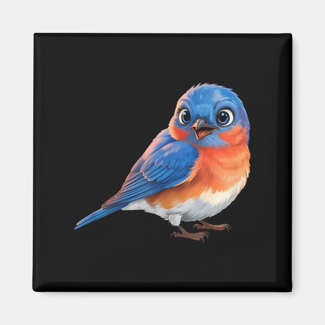 Cute Funny Eastern Bluebird Bird Lovers Magnet (Front)