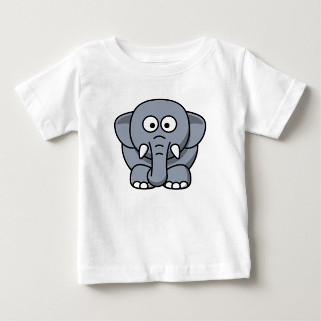 Cute Funny Elephant - Grey T-Shirt (Front)
