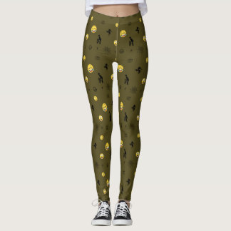 "Cute Funny Emoji Pattern Emotion Faces" Leggings