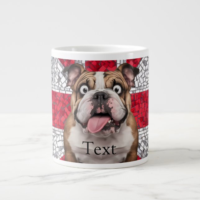 Cute Funny English BullDog Large Coffee Mug (Front)