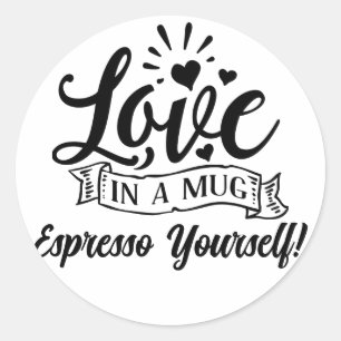 Cute funny Expresso coffee sticker