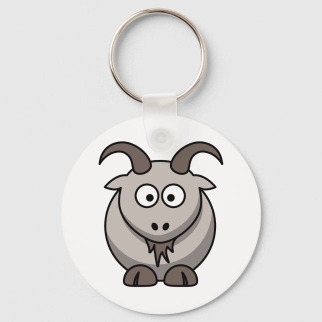 Cute Funny Farm Yard Goat    Keychain (Front)