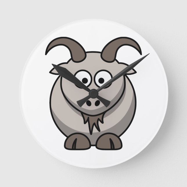 Cute Funny Farm Yard Goat     Round Clock (Front)