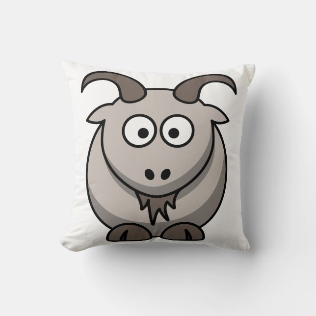 Cute Funny Farm Yard Goat Throw Pillow (Front)