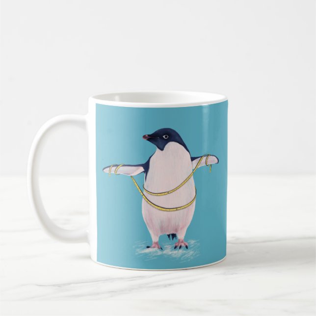 Cute Funny Fat Penguin On Diet Coffee Mug (Left)