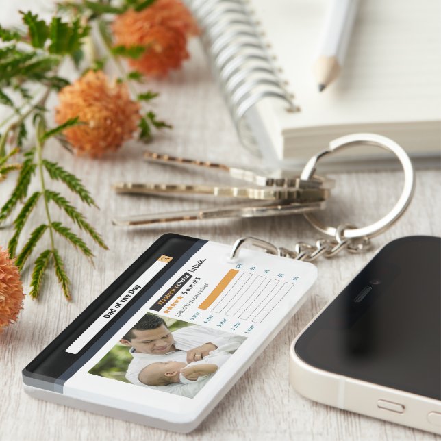 Cute Funny Father's Day Best Dad Keychain (Front Right)