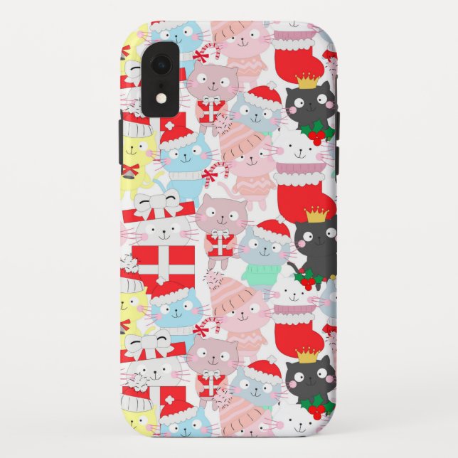 Cute Funny Festive Cat Cartoon Case-Mate iPhone Case (Back)