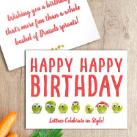 Cute funny folded vegetable birthday card