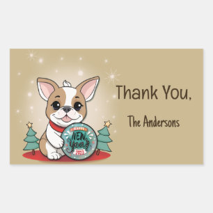 Cute Funny French Bulldog Happy New Year Sticker