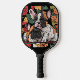 Cute Funny French Bulldogs Puppies Art Pickleball Paddle
