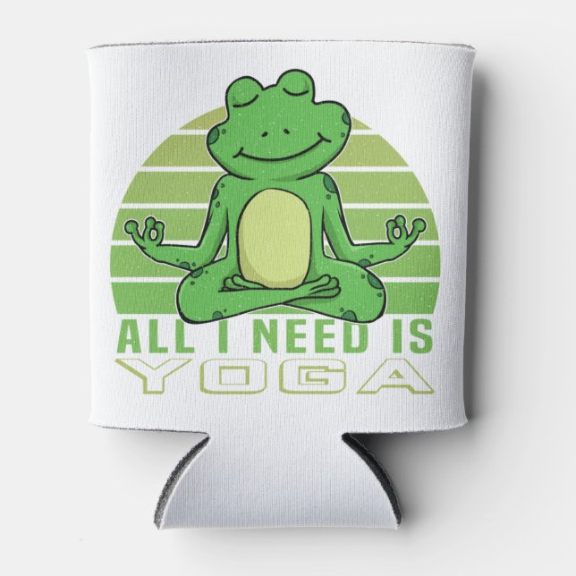 Cute funny frog doing yoga. funny yoga poses can cooler (Front)