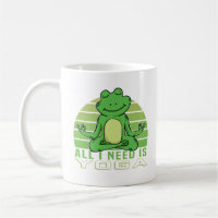 Cute funny frog doing yoga. funny yoga poses