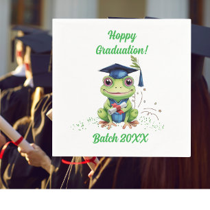 Cute Funny Frog Hoppy Graduation Batch Party Napkin