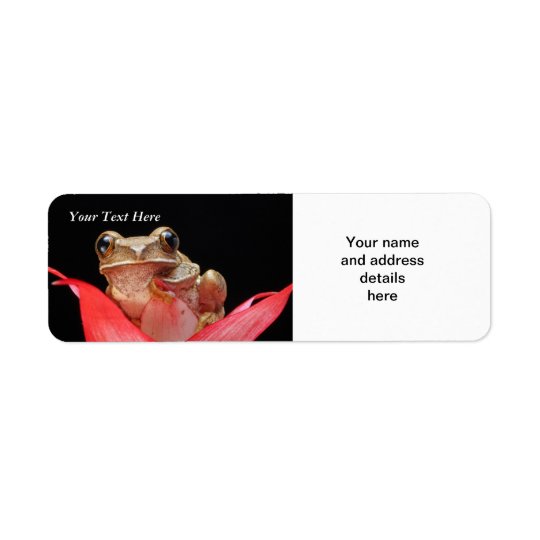Cute, Funny Frog in Lily RAL Template Return Address Label