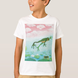 Cute Funny Frog Jumps Into The Pond T-Shirt