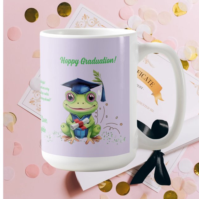 Cute Funny Frog Photo Message Graduation Gift  Coffee Mug (Creator Uploaded)