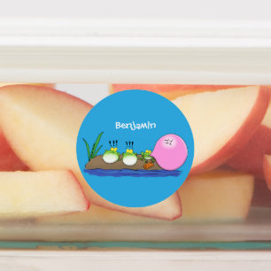 Cute funny frogs bubblegum cartoon illustration