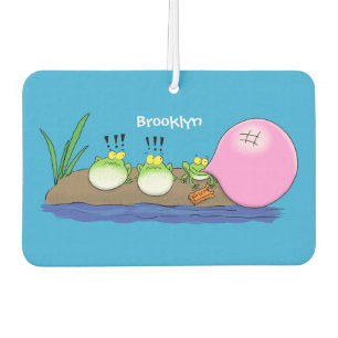Cute funny frogs bubblegum cartoon illustration air freshener