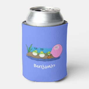 Cute funny frogs bubblegum cartoon illustration can cooler