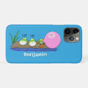 Cute funny frogs bubblegum cartoon illustration iPhone 11 pro case