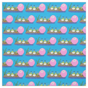 Cute funny frogs bubblegum cartoon illustration fabric