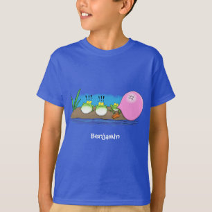 Cute funny frogs bubblegum cartoon illustration T-Shirt
