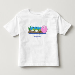 Cute funny frogs bubblegum cartoon illustration toddler t-shirt