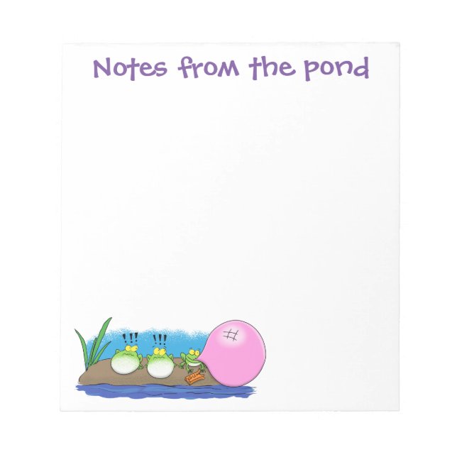 Cute funny frogs cartoon illustration notepad (Front)