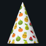 Cute Funny Fruit Birthday Paper Party Hats<br><div class="desc">Get ready for a fresh celebration! This fruit-themed birthday paper hats is bursting with juicy colours and playful charm — perfect for your little one’s big day. Featuring adorable illustrations of smiling strawberries, zesty lemons and more, this sets the tone for a fresh and fun party. With bright, kid-friendly design...</div>