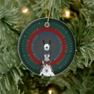 Cute, Funny, Fun Donkey Llama Sheep Ceramic Ornament