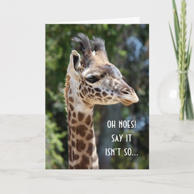 Cute, Funny Giraffe Birthday Card (Front)