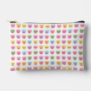 Cute funny girly custom conversation candy hearts accessory pouch