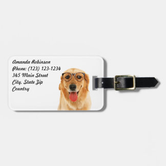Cute funny Golden Retriever dog Luggage Tag