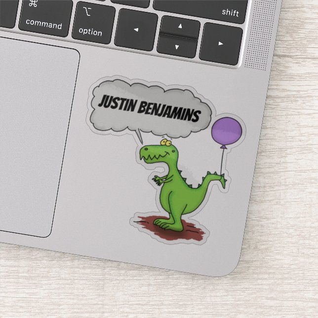 Cute, funny green dragon with smoke cartoon (Detail)