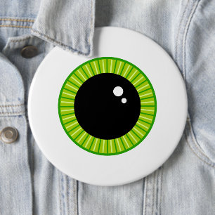 Cute Funny Green Eyeball 6 Inch Round Button