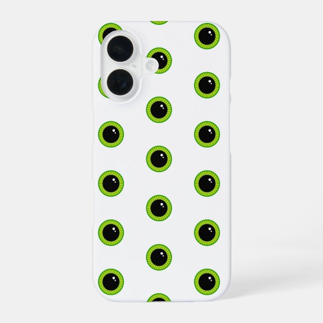 Cute Funny Green Eyes iPhone 16 Case (Back)