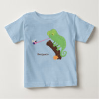 Cute funny green happy chameleon lizard cartoon