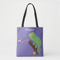Cute funny green happy chameleon lizard cartoon