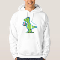 Cute funny green t rex dinosaur cartoon