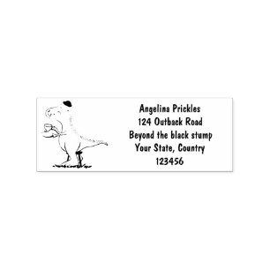 Cute funny green t rex dinosaur cartoon rubber stamp