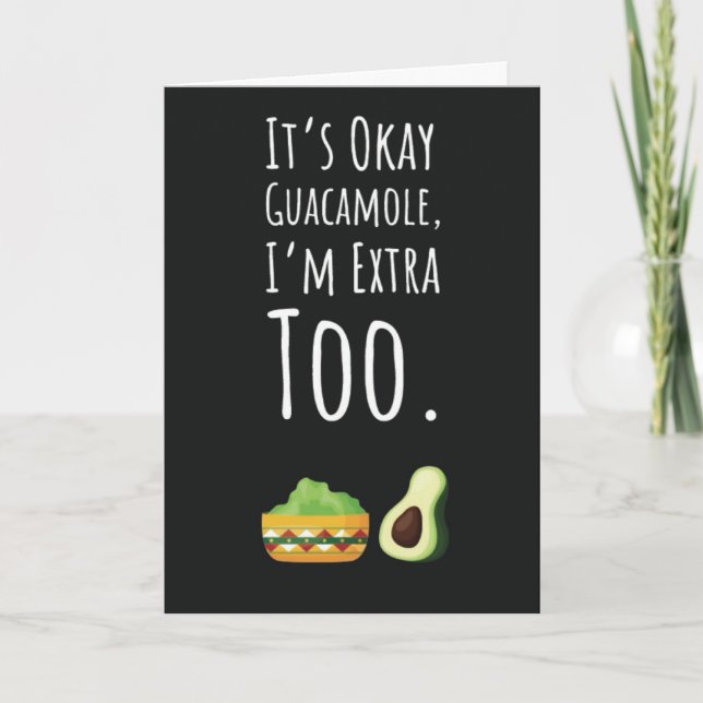 Cute Funny Guacamole Cards Guac Humour Avocado  (Front)