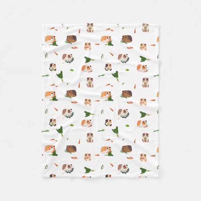 Cute Funny Guinea Pigs Pet Pattern Fleece Blanket (Front)