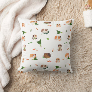 Cute Funny Guinea Pigs Pet Pattern Throw Pillow
