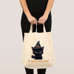 Cute funny Halloween black cat Tote Bag