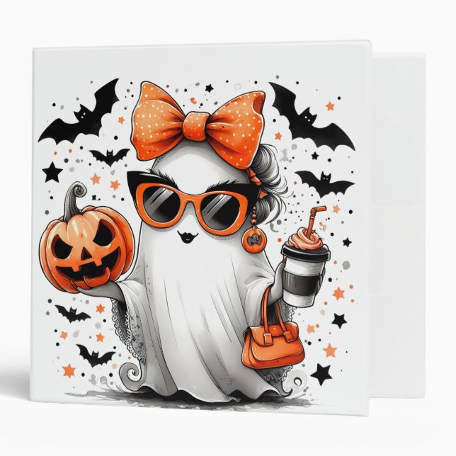Cute Funny Halloween Ghost Binder (Front/Inside)
