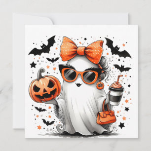 Cute Funny Halloween Ghost Invitation