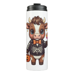 Cute Funny Halloween Highland Cow Thermal Tumbler