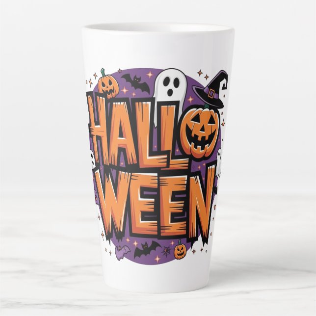 Cute funny halloween latte mug (Front)