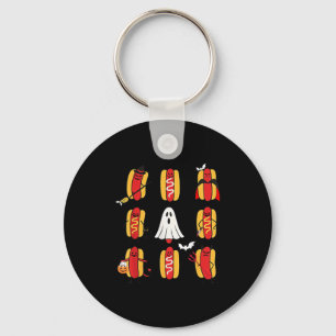 Cute Funny Halloweiners Hot Dog Ghosts Halloween C Keychain